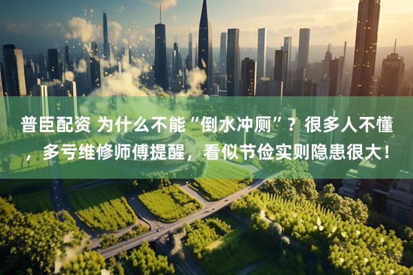 普臣配资 为什么不能“倒水冲厕”？很多人不懂，多亏维修师傅提醒，看似节俭实则隐患很大！